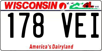 WI license plate 178VEI