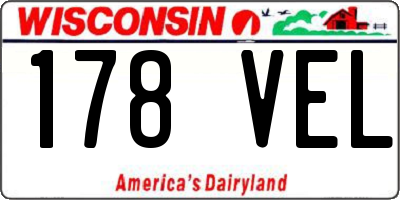 WI license plate 178VEL