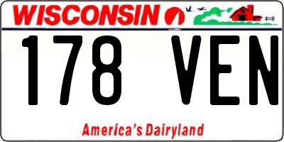 WI license plate 178VEN