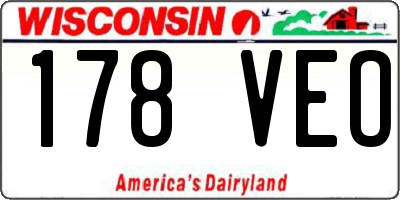 WI license plate 178VEO