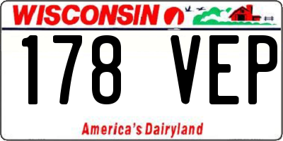 WI license plate 178VEP