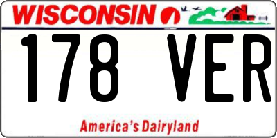 WI license plate 178VER