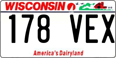 WI license plate 178VEX