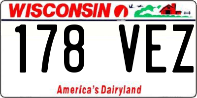 WI license plate 178VEZ