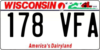 WI license plate 178VFA