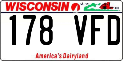 WI license plate 178VFD