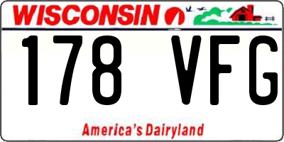 WI license plate 178VFG