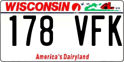 WI license plate 178VFK