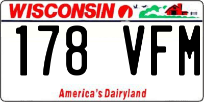 WI license plate 178VFM