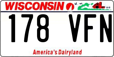 WI license plate 178VFN
