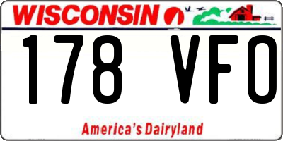 WI license plate 178VFO