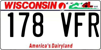 WI license plate 178VFR