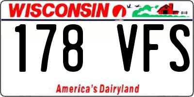 WI license plate 178VFS