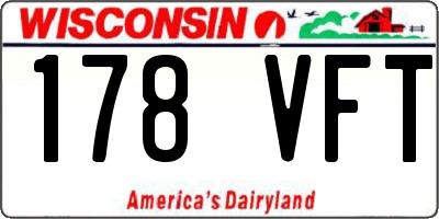 WI license plate 178VFT