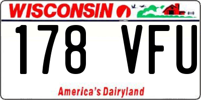 WI license plate 178VFU