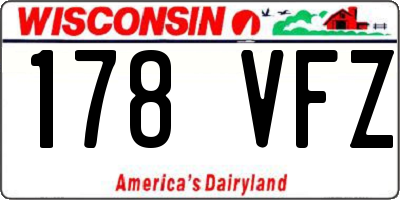 WI license plate 178VFZ
