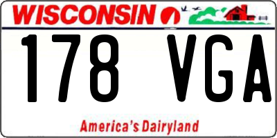 WI license plate 178VGA