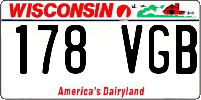 WI license plate 178VGB