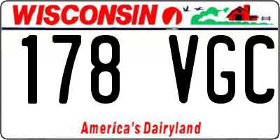 WI license plate 178VGC