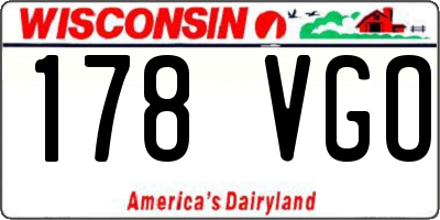 WI license plate 178VGO