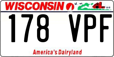 WI license plate 178VPF