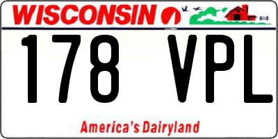 WI license plate 178VPL