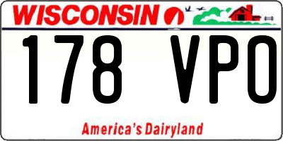 WI license plate 178VPO