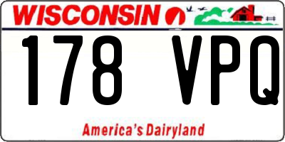 WI license plate 178VPQ