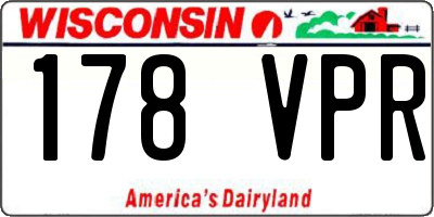 WI license plate 178VPR