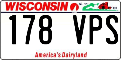 WI license plate 178VPS
