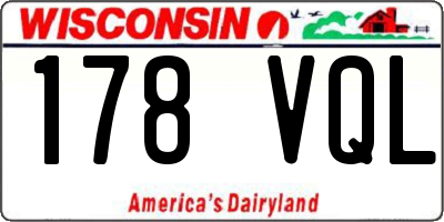 WI license plate 178VQL