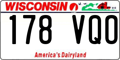 WI license plate 178VQO