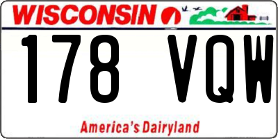 WI license plate 178VQW