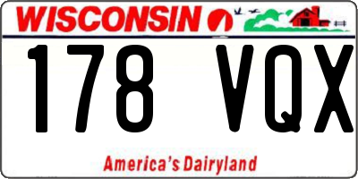 WI license plate 178VQX