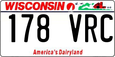 WI license plate 178VRC