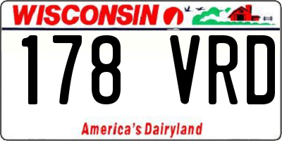 WI license plate 178VRD