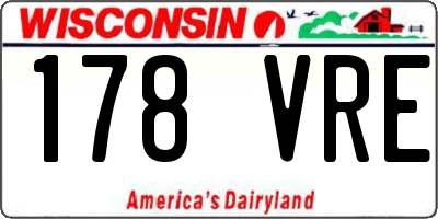 WI license plate 178VRE