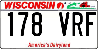 WI license plate 178VRF