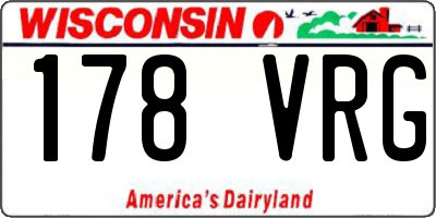 WI license plate 178VRG