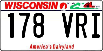 WI license plate 178VRI