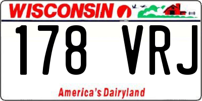 WI license plate 178VRJ