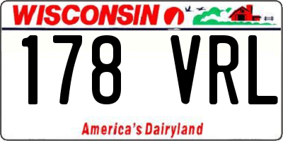 WI license plate 178VRL
