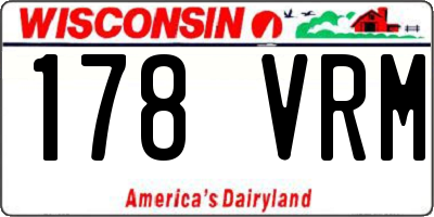 WI license plate 178VRM