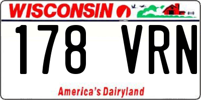 WI license plate 178VRN