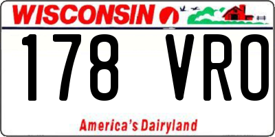 WI license plate 178VRO
