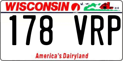 WI license plate 178VRP
