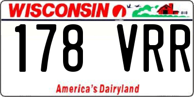 WI license plate 178VRR