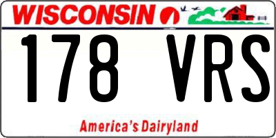 WI license plate 178VRS