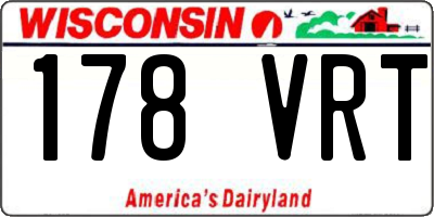 WI license plate 178VRT