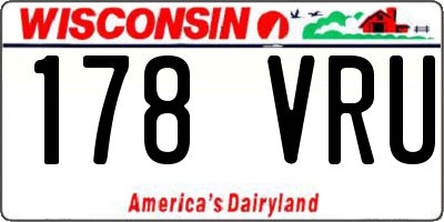 WI license plate 178VRU